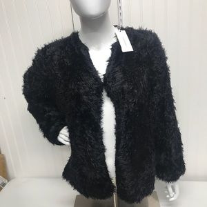 Calvin Klein Black faux fur Jacket